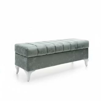Classic Bench Design Ottoman Seat Stool Two-Seater Textile Footstool
