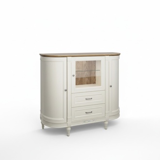 Classic style made of real wooden sideboard with 3-swing doors & 2-sliding drawers model - FL-KB