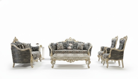 Baroque Chesterfield sofa set 5 pieces