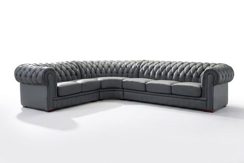 Classic Chesterfield upholstery seat corner leather set living area New 2220B