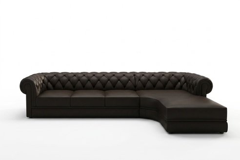 Classic Chesterfield upholstery corner seat leather set living area new L shape 2120