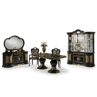 Baroque style made of real wooden rectangular gloss dining table italian furniture