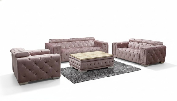 Classic design couch Chesterfield 3 + 1 seater couch seat upholstery set new
