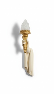 Antique greek design hand holding torch wall lamp made of acrylic material 86 cm