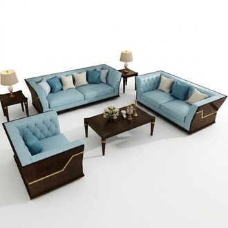Classic Designer Set Sofa Couch Set Upholstery Seat Set 3+1 Sofas Fabric New