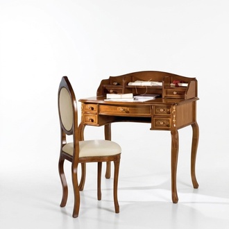 Classic Desk with Brown Wooden Chair in a Study