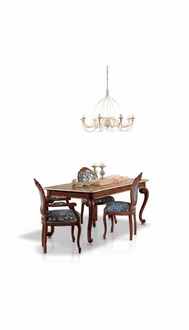 Classic dining room set luxury table 2x armchairs group 5pcs