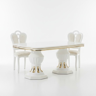 Rococo style living/dining room luxury rectangular dining table, italian furniture