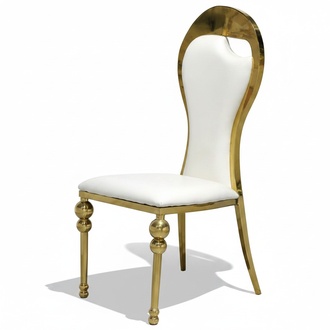 Classic Dining Room White and Gold Chair Upholstered Chairs Wooden Chairs New
