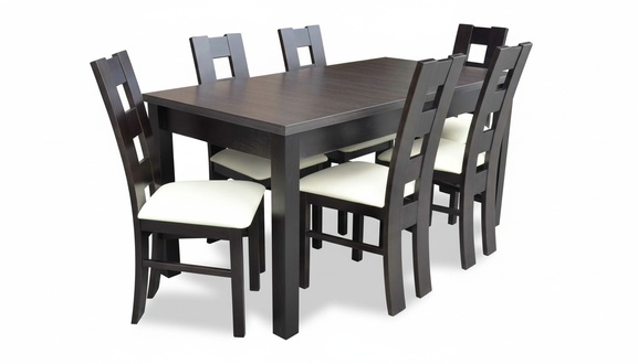 Classic dining table table wood dining room set 6x chairs set 7 pieces.