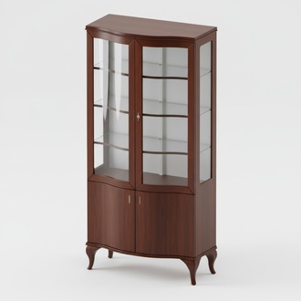 Classic style made of real wooden showcase/cupboard with 4-swing doors, model - LA – W2