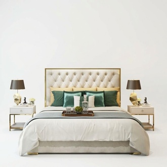 Classic English style bed double textile Chesterfield beds 180x200cm New.