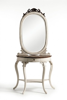 Classic Mirror Dressing Table Console Table Wooden Bedroom 2pcs