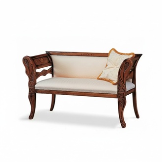 Classic solid wood bench upholstery living room furniture two-seater new