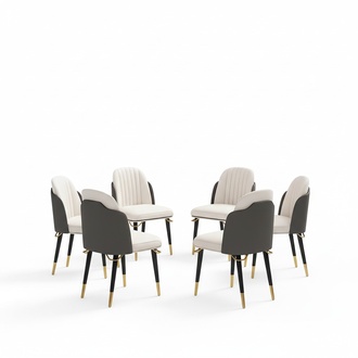Classic 6x Chairs Wood Dining Room Set Chair Group Chairs