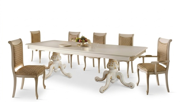 Classic table dining table wood dining room set 6x chair set chairs Lehn New