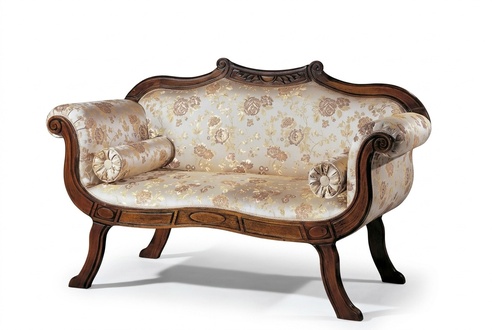 Classic two-seater textile living room furniture luxury seat baroque style