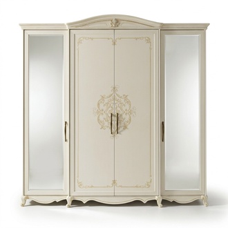 Classic wardrobe furniture natural wood cabinets bedroom design white new