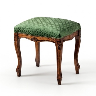 Classic Wooden Stool Textile Side Stool Bedroom Furnishings