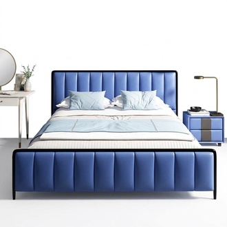 Classic bed double bed 2x bedside tables wood design new beds 3 pcs set