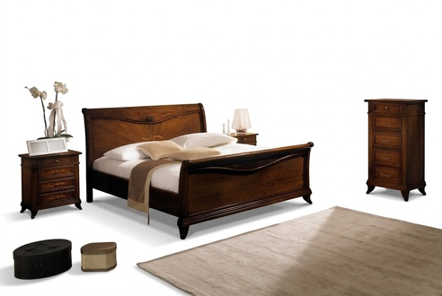 Classic bed, luxury furniture, beds, bedroom furnishings, bedside table, 2x 3-piece.