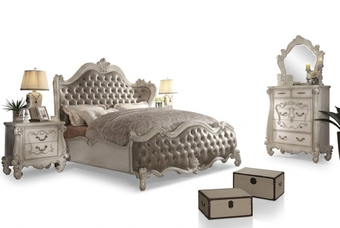 Classic bedroom set bed bedside table chest of drawers mirror 5 pieces. Chesterfield