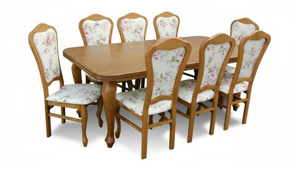 Classic Designer Dining Room Set Wooden Table + 8 Chairs Chair Set New
