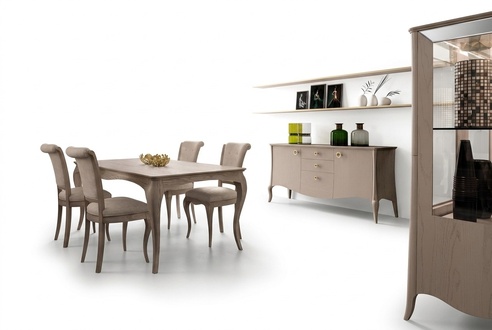 Classic dining room set table chair set sideboard dining set chairs 6-piece