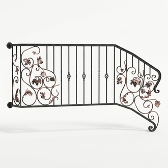 Classic railings handcrafted balcony stair iron fence fence 1 linear meter #336