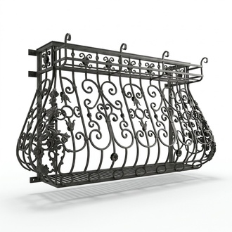 Classic railing handcrafted balcony staircase wrought iron fence 1 linear meter #338