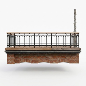 Classic railing handcrafted balcony staircase wrought iron fence 1 meter linear #382