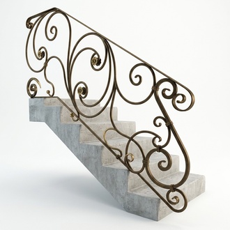 Classic railing handcrafted balcony stair wrought iron fence fence 1 meter #167
