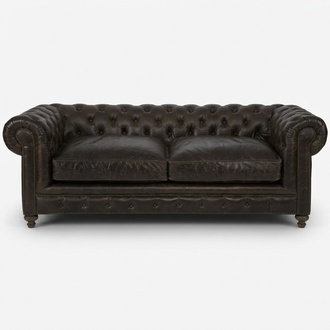 Chesterfield Classic Sofa 3-Seater Faux Leather Upholstered Black Seats With Cushions New