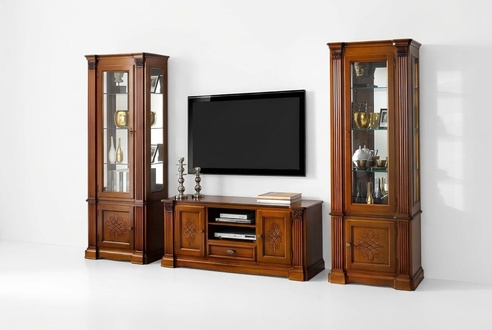 Classic Living Wall Living Room Display Cabinet Sideboard RTV Shelf Walls Cupboard Real wood
