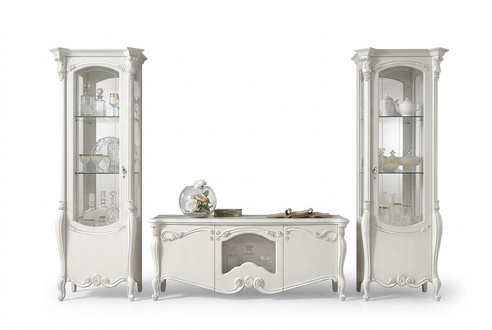 Classic wall unit living room showcase sideboard TV shelf walls cabinet 3 parts.