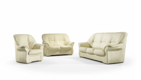 Classic Living Room Set 3+1+1 100% Full Leather Couch Seat Sofa Upholstery New