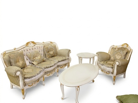 Classic living room set 4 piece sofa set 31+ coffee table side table real wood