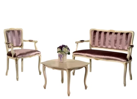 Classic seating set bench armchair living room furniture bench set New