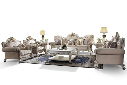 Classic Sofa Set 5 Piece Set Sofa 3+2+1 Seater Coffee Table Couch Baroque