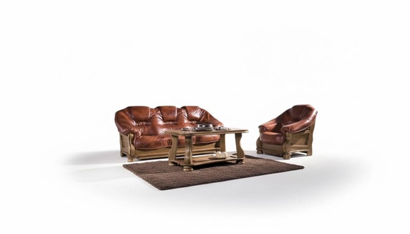Classic sofa set couch upholstery seat set sofa leather wood 3+2+2 set