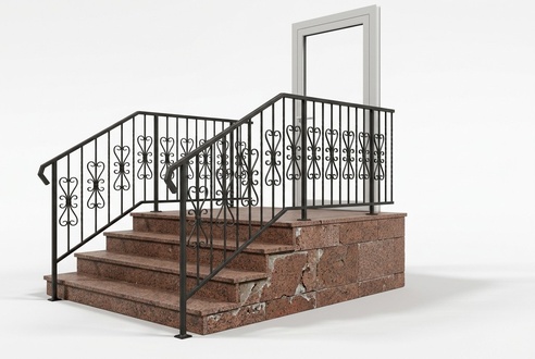 Classic steel staircase wrought iron stair balcony railing custom made 142