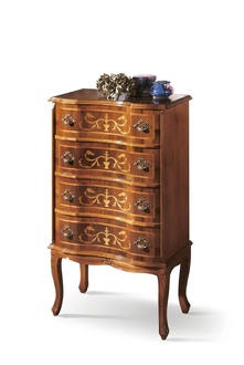 Classic Four-Door Chest of Drawers Brown Wooden Furniture Living Room New Modern