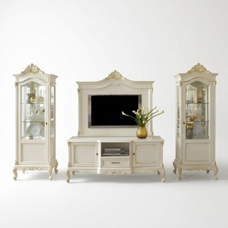 Living Wall Living Room Display Cabinet Sideboard RTV Shelf Walls Cupboard 4pcs. Real wood