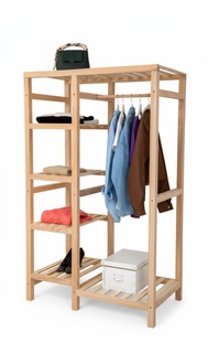 Beige wardrobe shelf closet clothing wardrobe modern furniture wooden wardrobes