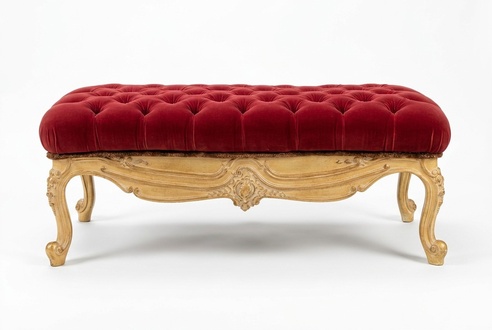 Club stool living room furniture chair footstool upholstery Chesterfield Classic New