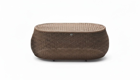 Brown Coffee Table Luxury High-Quality Modern Furniture Terrace Design Rattan Oval