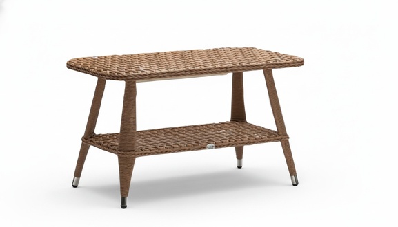 Brown Luxury Coffee Table Modern Design High-Quality Rattan Side Table
