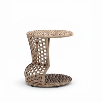 Brown Luxury Round Coffee Table Furniture Terrace Design High Quality Rattan Modern