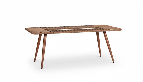 Brown Luxury Coffee Table Design High-Quality Rattan Side Table