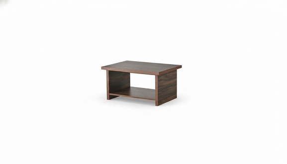 Brown coffee table modern shelf rectangular insert shelf living room office
